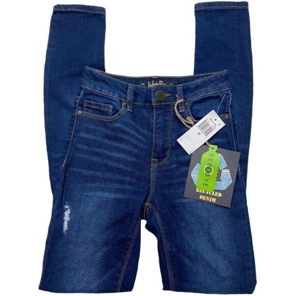 Indigo Rein Skinny‎ Jeans Women's 00 XXS Blue Distressed High-Rise Stretchy NEW - Picture 1 of 16